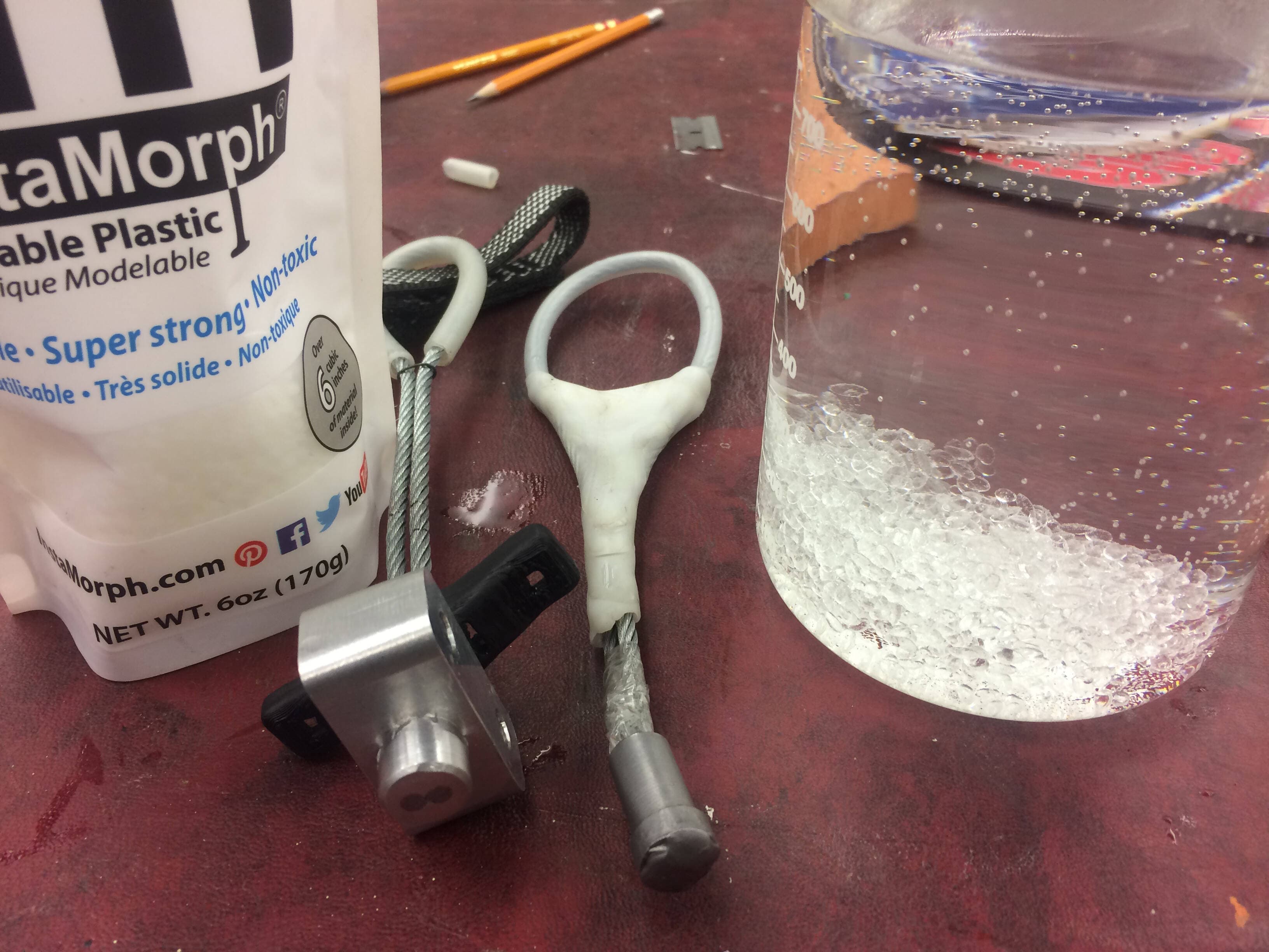 Molding InstaMorph around the stems.